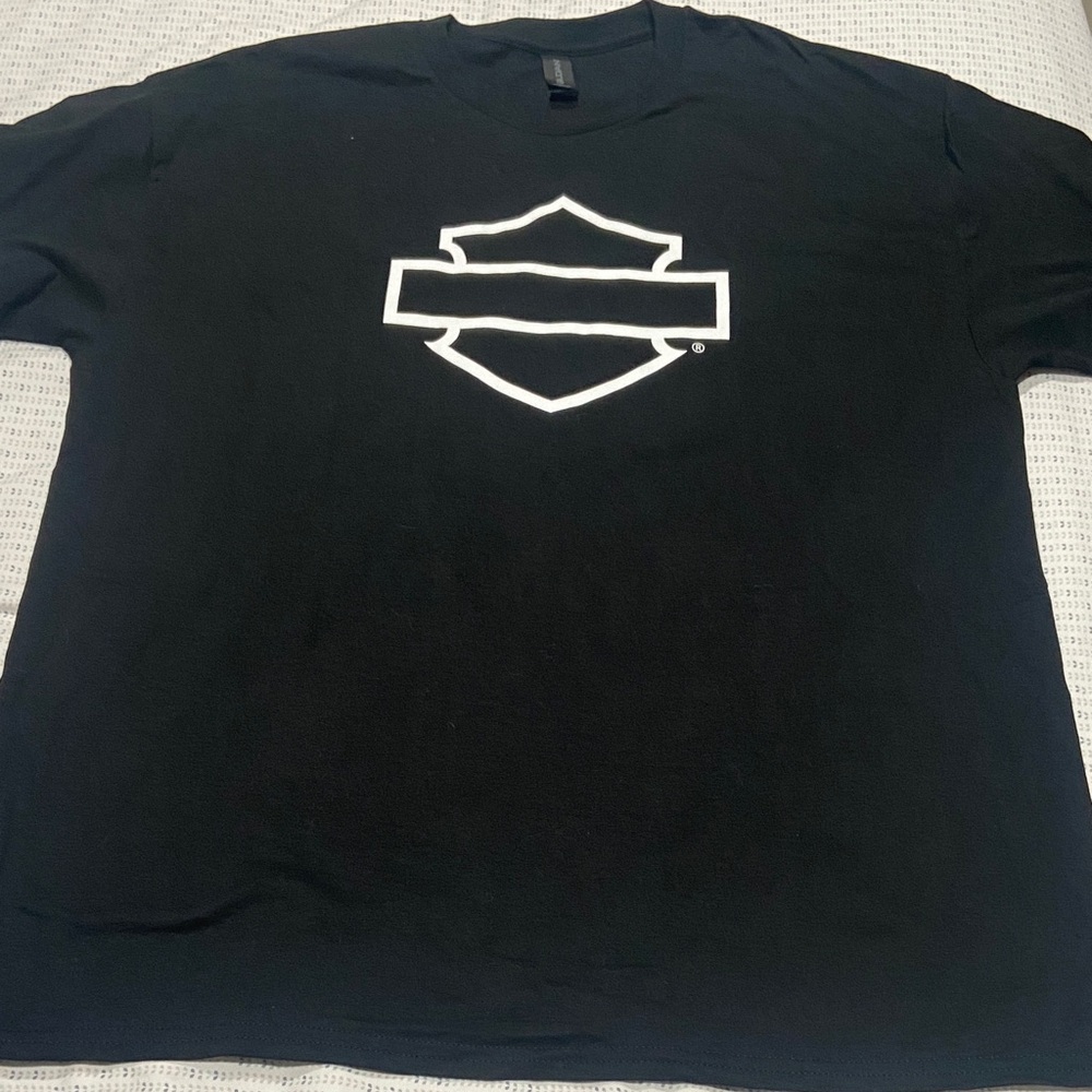 Gildan Black Short Sleeve Tee with White Shield Graphic